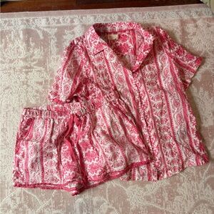Pink Paisley Womens Pajama Set
